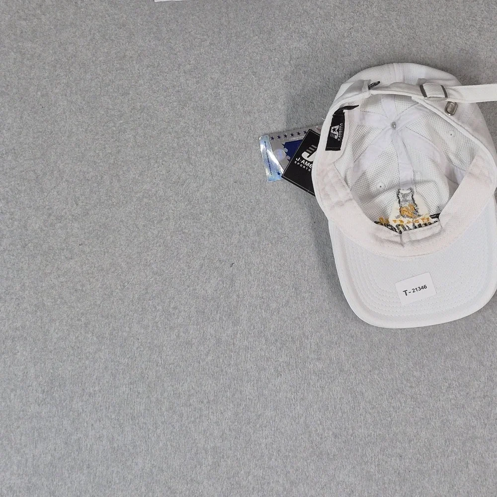 Stockton Thunder Men Baseball Cap ONE SIZE White J America Curved Buckle NWT